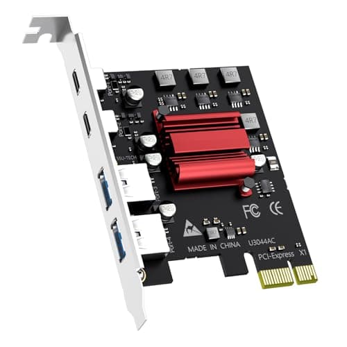 Image of GLOTREND U3044AC 4-Port PCIe USB Expansion Card, 2 USB-C and 2 USB-A (USB 3.2 Gen 1), Compatible with Windows and Linux (Not Support Mac OS)