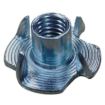 Image of M10 (10mm) T-Nuts With Four Prongs - Inserts For Wood Furniture (Pack of 10)