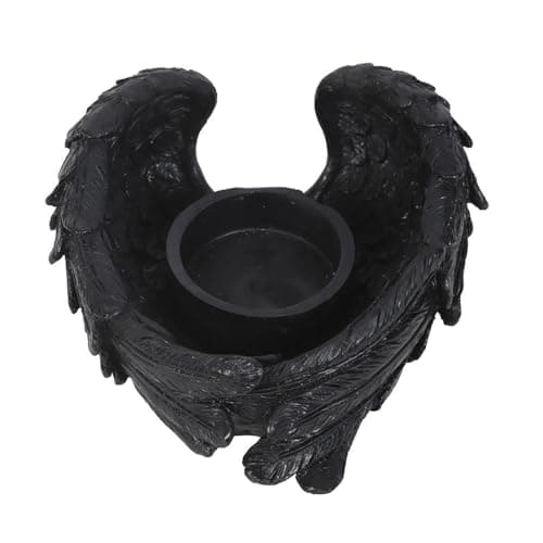 Image of Tech Island Tealight Holder Candle Holders Raven Wings Heart-Shaped Cut Out. Shelf Ornament Tea light Candle Holders For Home Decor Living Room