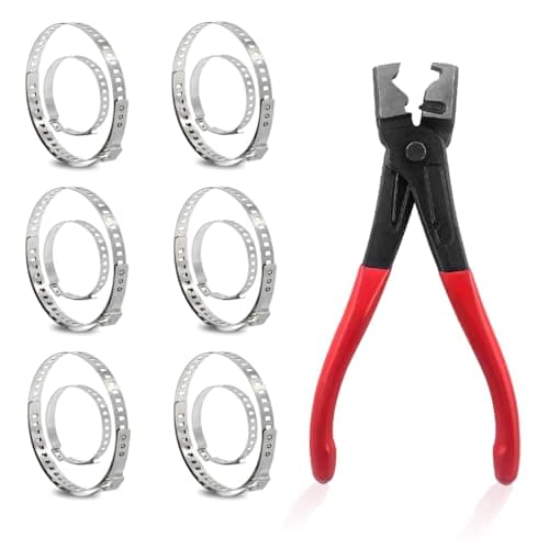 Image of 13 Pcs Heavy Duty Hose Clamp Pliers with CV Boot Clamps, CV Boot Clamp Pliers for Most Cars (Red)