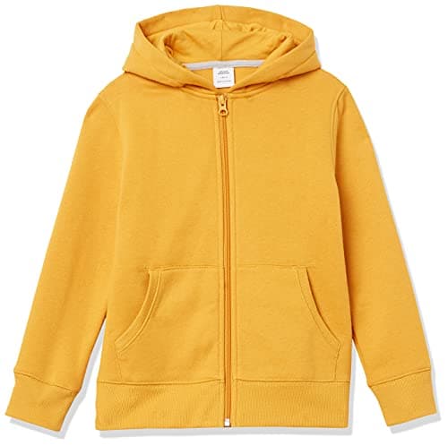 Image of Amazon Essentials Boys' Fleece Zip-Up Hoodie Sweatshirt, Golden Yellow, 5 Years