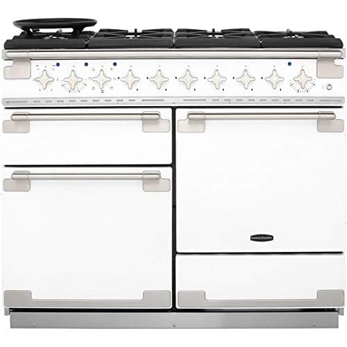 Image of RangeMaster ELS110DFFWH 110Cm Dual Fuel Range Cooker Elise White With Brushed Chrome Trim