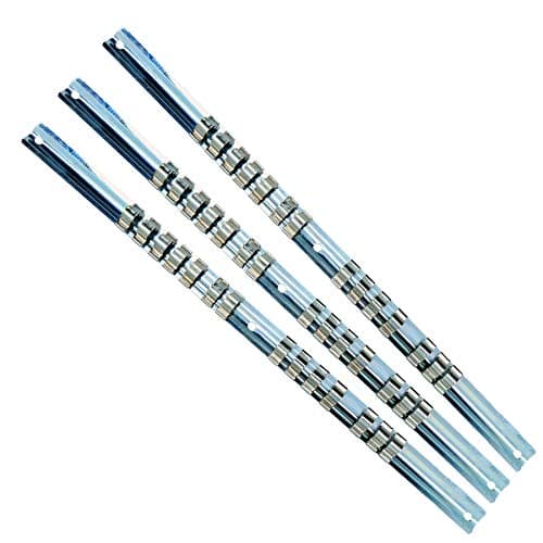 Image of 3/8" Drive Socket Rail Storage Holder Organiser Clips for 42 Sockets 3 Rails