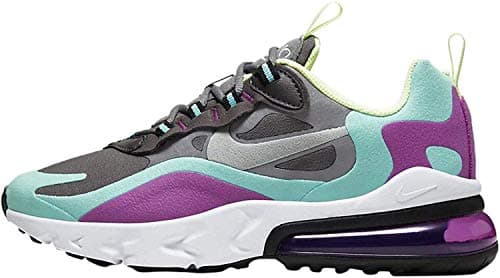 Image of Nike Air Max 270 React GS Running Trainers BQ0103 Sneakers Shoes (UK 5 US 5.5Y EU 38, Gunsmoke Reflect Silver 007)