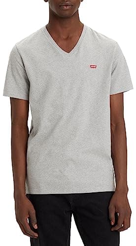 Image of Levi's Men's Original Housemark V-Neck T-Shirt, Mid Tone Grey Heather, L
