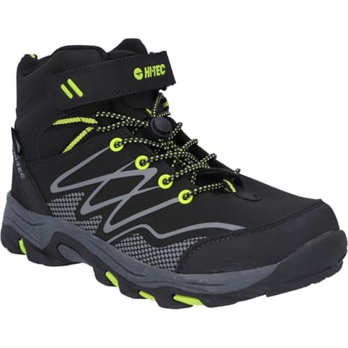 Image of Hi-Tec Boy's Blackout MID WP JR Walking Shoe, Black/Lime, 3 UK