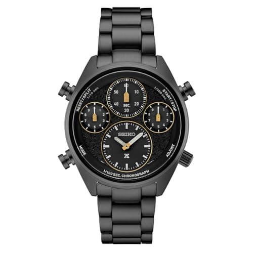Image of SEIKO Men's Black Dial Stainless Steel Band Prospex Speedtimer Limited Edition Chronograph Solar Quartz Watch, Casual, Classic, Diver