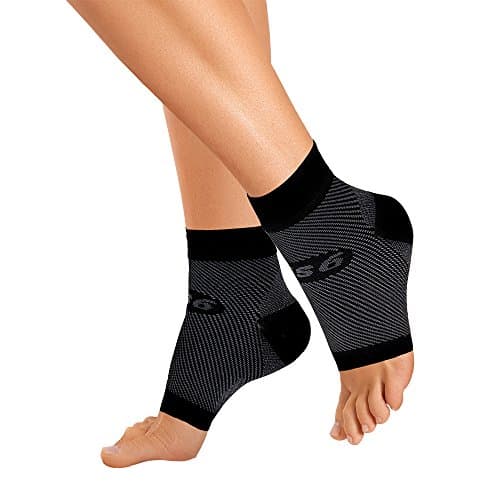 Image of OrthoSleeve FS6 Foot Sleeve | Exclusive 6 Zone Compression Technology | Plantar Fasciitis, Heel Pain & Swelling Relief | 1 Pair | M Black
