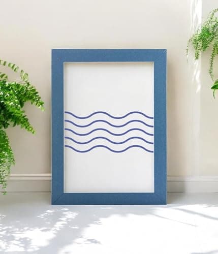 Image of A4 Black Solid Wood Picture Frame with Acrylic Glass - 21cm x 29.7cm Navy Blue Certificate Photo Display for Table Top and Wall Mounting