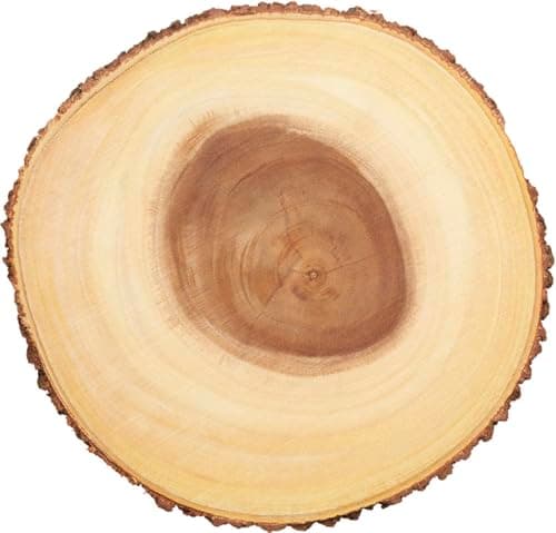 Image of Artesà Wooden Log Slice Cheese Board, Serving Platter for Cakes, Desserts, Grazing and Buffets, 30cm (11.8''), Brown, Wood