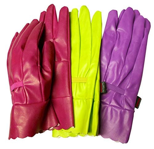 Image of Falco Town & Country Original Aquasure Vinyl for men and women gardening gloves with grip in yellow,red and purple color-protects you from torns pierce.