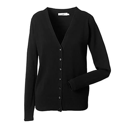 Image of Russell Collection Ladies/Womens V-neck Knitted Cardigan (XL) (Black)