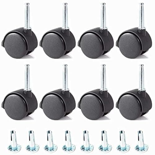 Image of STOREX 8 X 360 Degree Rotated Win Wheels Castors With Inserts For Divan Bed Base Sofa Settee Office Chair (Black)
