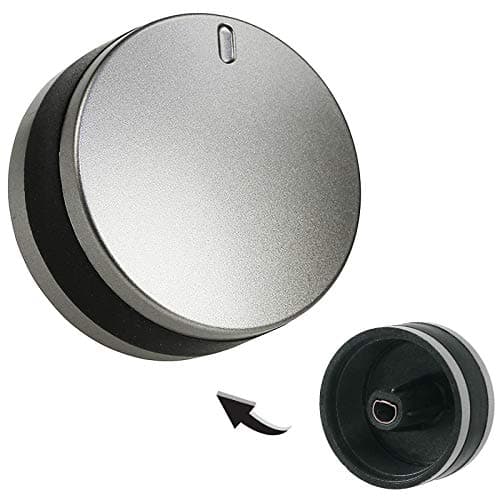 Image of Spares2go Control Dial Switch Knob for Lamona 450002486 LAM3200 LAM3204 LAM3401 Oven Cooker 40 mm Plastic (Silver/Black)