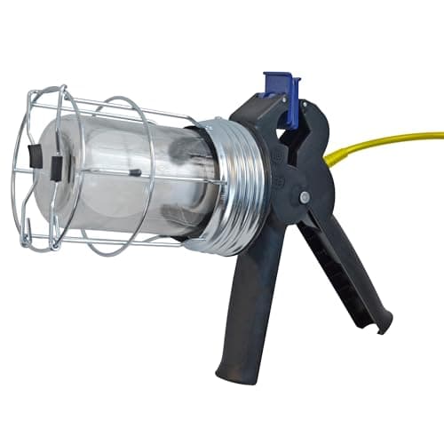 Image of Faithfull Heavy-Duty LED Inspection Lamp - Clamp-On Work Light, 10W LED, 800 Lumens, 110V & 5M Cable with Hanging Hook & Wire Guard