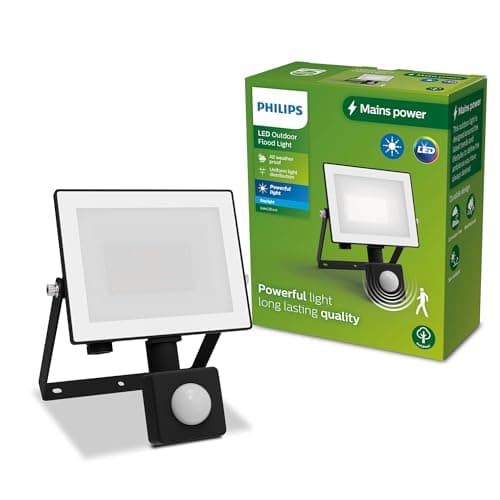 Image of PHILIPS Lois Outdoor Floodlight with Sensor, 20 W, 5000 K, Black