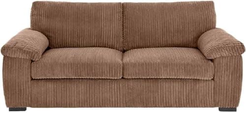 Image of Jumbo Cord 3-Seater Sofa: Enhance Living Room Comfort with Our Stylish 3-Seater Jumbo Cord Sofa Collection – Soft Cushions & Jumbo Cord Fabric for Everyday Relaxation (Beige, 3 Seater)