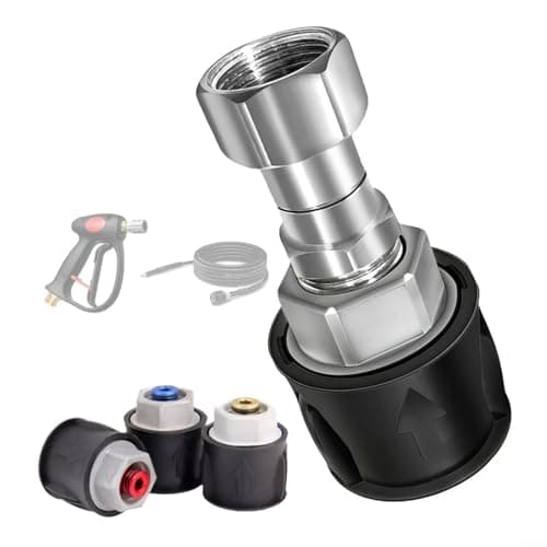 Image of EffiFish 360° Stainless Steel Swivel Joint For Karcher K2-K7, for LAVOR & for PARKSIDE Pressure Washers – Anti-Tangle Hose Connector For Efficient Cleaning(C)