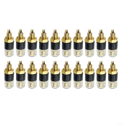 Image of 4mm Brass Binding Posts with Transparent Shell for Audio Projects Requiring Secure Terminal Wire Connections (20Black)