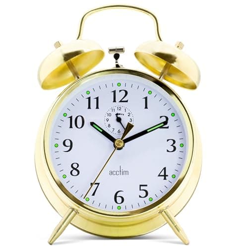 Image of Acctim CK0030 Large-Bell Alarm Clock - Brass, 16.5 x 12 x 5.5 cm