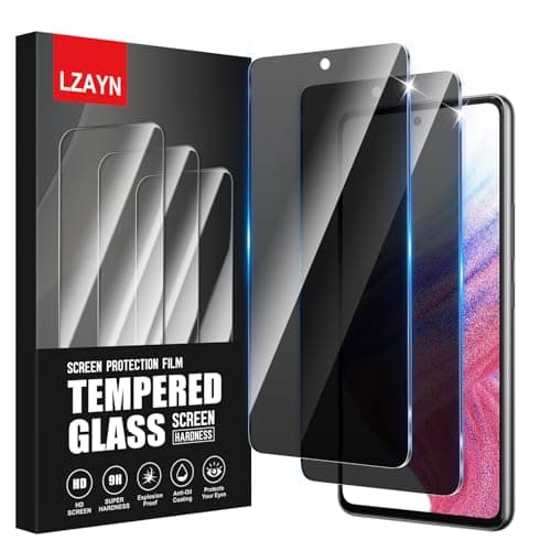 Image of LZAYN 2 Pack Privacy Screen Protector for Samsung Galaxy A51/A52/A52s/A53, Impact-Resistant, Anti-Scratch,Bubble Free, Black Anti Spy Tempered Glass Film, Easy Installation
