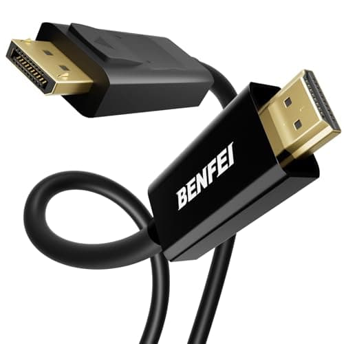 Image of BENFEI 4K DisplayPort to HDMI 1.8M Cable, DisplayPort to HDMI Uni-Direction Cable Gold-Plated Cord for Lenovo, HP, ASUS, Dell and Other Brand