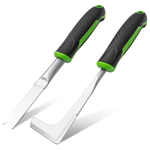 Image of Shark-Tuff 2-Piece Weed Remover Tool Set for Patio & Garden - Heavy Duty Weeding Tool for Block Paving, Cracks & Driveways - Weed Puller Gardening Tool For Removing Moss & Dandelion