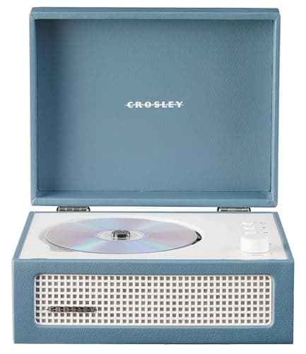Image of Crosley Voyager Portable CD Player with Bluetooth, Built-In Stereo Speakers & FM Radio – Rechargeable CD Players for Home, Office & Travel with Headphone Jack, Aux Input - Vintage Suitcase Design
