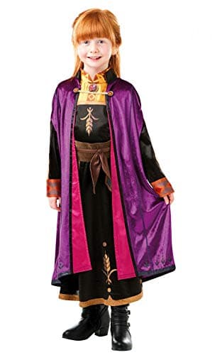 Image of Rubie's Official Disney Frozen 2, Anna Deluxe Dress, Childs Costume, Size Age 9-10 Years