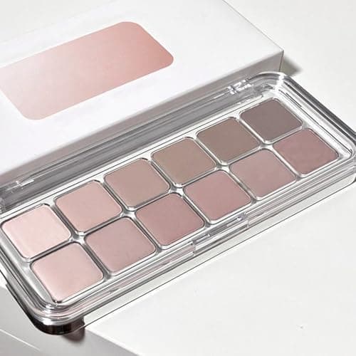 Image of 12-Color Matte Grey-Pink Eyeshadow Palette – Waterproof & Long-Lasting Highly Pigmented with Blendable Texture, Ideal for Smokey or Natural Eye Looks, Great for Women’s Makeup Routine