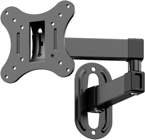 Image of JXMTSPW Full Motion TV Wall Bracket for Most 14-27 Inch LED LCD Flat and Curved TVs up to 10kg, Sturdy TV Wall Mount with Tilt Swivel Extension, Max VESA 100x100mm Monitor Mount