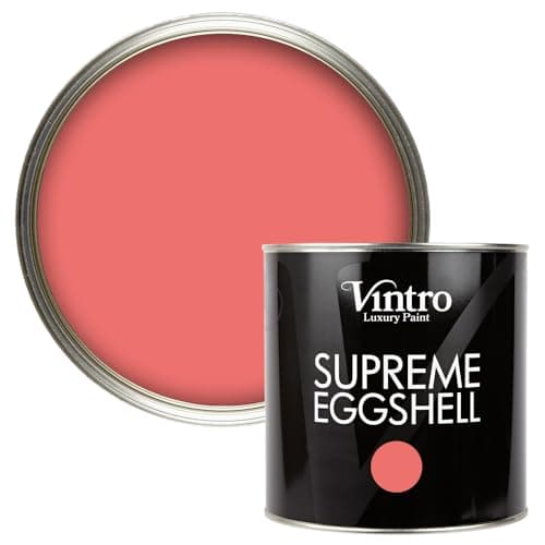 Image of Vintro Paint | Eggshell Paint | for Walls | Wood | Trim | Satin Furniture Paint | Interior & Exterior Use. (Pink - Marilyn's Blush, 2.5 Litres)