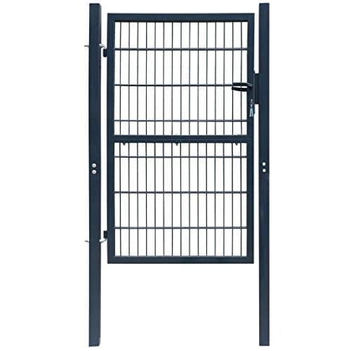 Image of ADWOA 2D Fence Gate (Single) Anthracite Grey 106 x 230 cm,gates outdoor,metal gates for garden