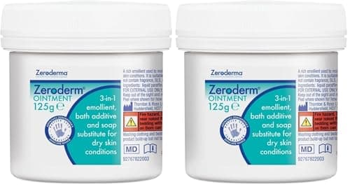 Image of Zeroderma Zeroderm Ointment, Rich 3-in-1 Emollient, Soap Substitute & Bath Additive, for Dry Skin Conditions Such as Eczema, Ichthyosis & Other Dry Skin Conditions. 125g (Pack of 2)