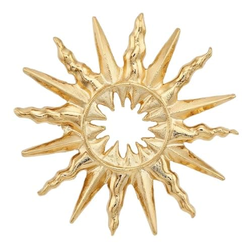 Image of Dainty Sun Brooch Pin for Women Men, Elegant Lapel Hat Dress Accessory - Vintage Gold Plated Celestial Jewellery Gift for Birthdays, Holidays & Special Occasions