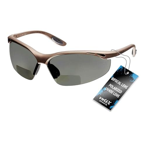Image of voltX 'CONSTRUCTOR SPORTS POLARISED Bifocal Safety Glasses (+2.0 Dioptre) UKCA & CE EN166F certified. Includes microfibre bag and safety cord + UV400 anti fog coated lens