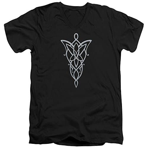 Image of Lord of the Rings - Mens Arwen Necklace V-Neck T-Shirt, X-Large, Black