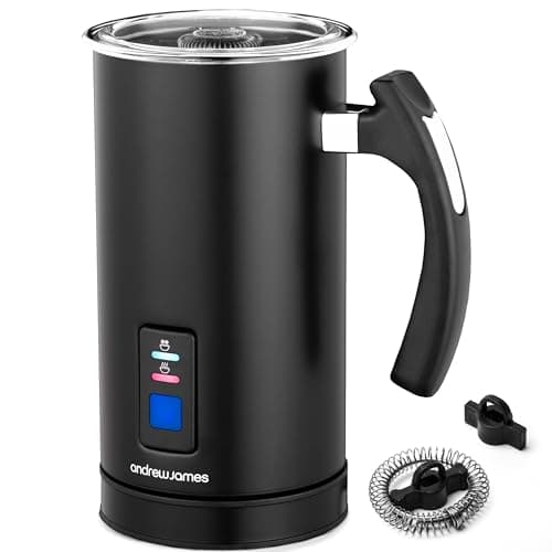 Image of Andrew James Electric Milk Frother 5 in 1 – Electric Milk Steamer, Coffee Frother, Hot Chocolate Maker, Velvetiser Heater Jug, 300ml 500W Non-Stick, Simple One-Touch Operation
