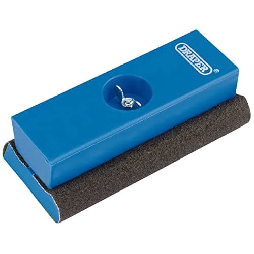 Image of Draper Mini Sanding Block | Shaped Handy Tool | Wall Sander | Wood, Grit and Plaster Shaping Tools | 120G Silicon Carbide Abrasive Paper | 17163