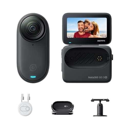 Image of Insta360 GO 3S 128GB - 4K Tiny Portable Vlogging Camera, Hands-Free POVs, Mount Anywhere, Stabilization, 140 Min Battery Life, 10m Waterproof, AI Editing, Black, For Vlog, Travel