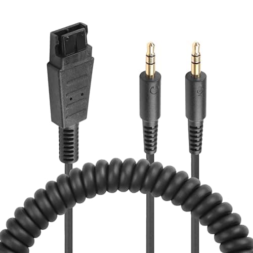Image of SinLoon Gold-Plated Headset QD to 3.5mm Quick Disconnect Cable Double 3.5mm Plug Into Sound Card On PC Computer Gold Plated Headset Cable Headset Accessory Plug Into Computer Cable-10FT