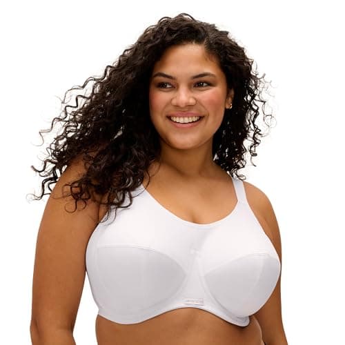 Image of Elomi womens Full Coverage Sport Sports Bra, White, 34GG