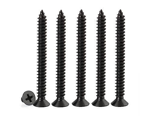 Image of M4 Phillips Flat Head Self Tapping Screws,50 pcs Black M4 x 40mm Carbon Steel Wood Screws DIY Woodworking Screws with Box (M4 X 40mm 50 PCS)