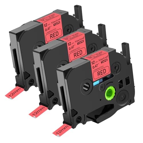 Image of NineLeaf 3 Pack Replace TZe-431 TZe 431 TZ-431 12mm 0.47 Laminated Label Tape Black on Red Compatible for Brother P-Touch Label Maker PT-D210 PT-H110 PT-H100 PT-D400AD PTD600 PT-1890 1/2" x 26.2' 8m
