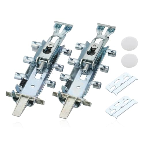 Image of Cabinet Hanging Code Stainless Steel,2 Sets Invisible Kitchen Cabinet Hangers,Adjustable Wall Hanging Bracket,Universal Wall Hanging Bracket,Heavy Duty Kitchen Wall Unit Cabinet Plates with Cover Cap