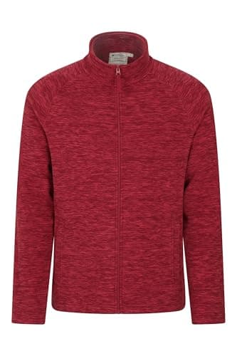 Image of Mountain Warehouse Snowdon Mens Full Zip Fleece - Midlayer Pullover, Breathable Jacket, Soft Outerwear, Smooth Fleece Top - For Spring Summer, Travelling Dark Burgundy L