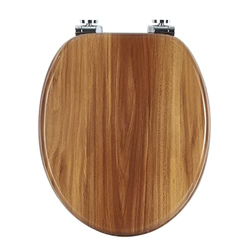 Image of WOLTU Wooden Toilet Seat, Soft Close WC Seat with Strong Hinge Ideal for Standard Toilet Beech