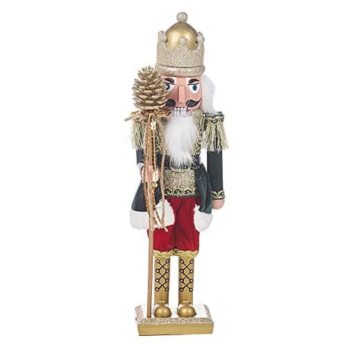Image of URBNLIVING Traditional Christmas Nutcracker Soldier Statue Figurine, 38-82cm Decorative Xmas Ornament on Wooden Stand, Available in 3 Sizes (38cm)
