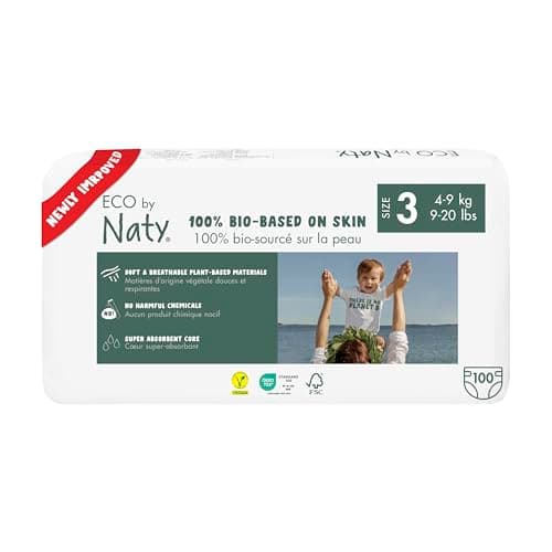 Image of Eco by Naty Baby Diapers - Vegetable eco-friendly diapers, very suitable for sensitive baby skin and helps prevent leakage (Size 3, 100 Pieces)