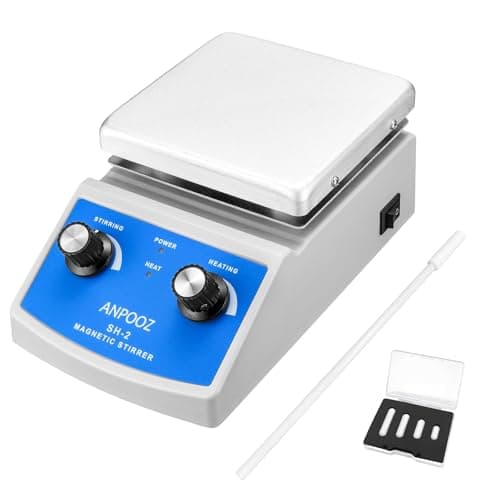 Image of Magnetic Stirrer Hotplate with Stir Bar Retriever, 100-2000rpm Hot Plate Stirrer with Stir Bar Set, Max. 271℃, UK Plug